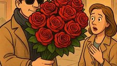 Witz: Rosenkünstler? Eher Milliardär mit Tarnbrille